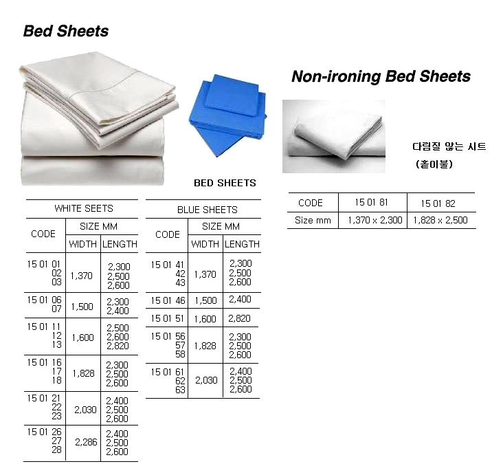 SHEET POLYESTER/COTTON WHITE, NON-IRONING 1370X2300MM