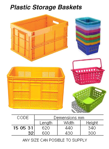 STORAGE BASKET PLASTIC, 600X430X300MM