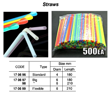 STRAW PALSTIC BIG 6X180MM