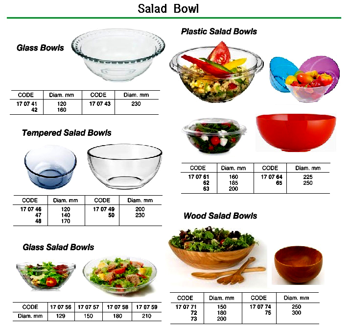 SALAD BOWL GLASS 129MM