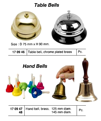 TABLE BELL CHROME PLATED BRASS