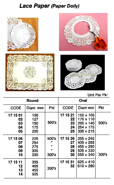 LACE PAPER OVAL 150X105MM, 500`S
