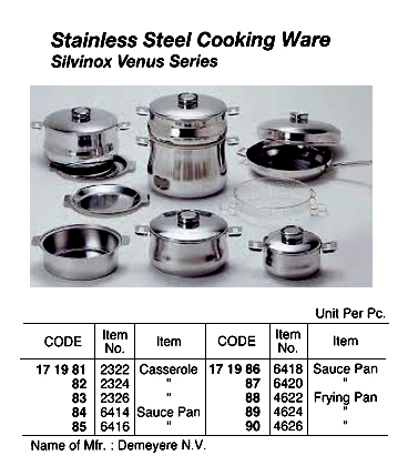 CASSEROLE STAINLESS STEEL, 4.0LTR SILVINOX VENUS NO.2322