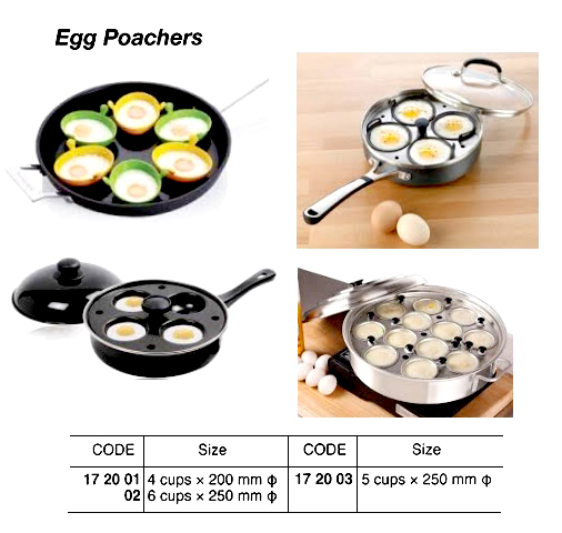 EGG POACHER STAINLESS STEEL, 4CUPSX200MM