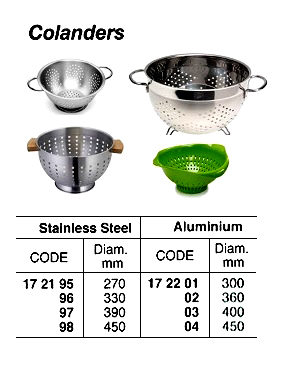 COLANDER ALUMINIUM 300MM DIAM