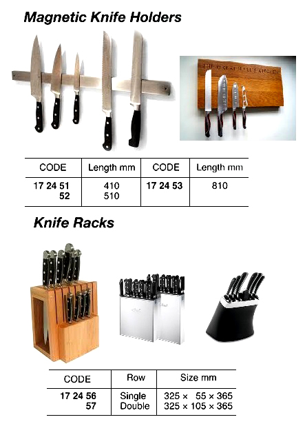KNIFE RACK STAINLESS STEEL, DOUBLE ROW 325X105X365MM