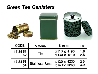 CANISTER GREEN TEA STAINLESS, 2.5LTR