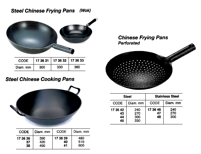 COOKING PAN CHINESE STEEL, DIAM 390MM