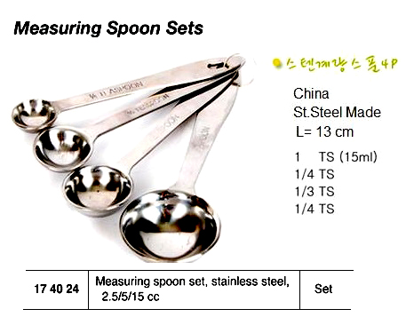 MEASURING SPOON SET S. STEEL, 2.5/5/15CC