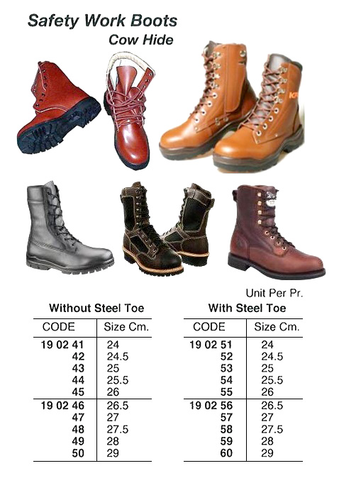 BOOTS WORKING SAFETY COW HIDE, WITH STEEL TOE 28CM