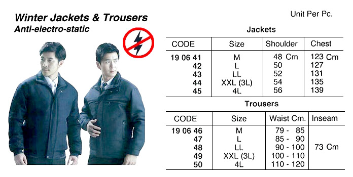 JACKET WINTER ANTI-ELECTRO-, STATIC 4L