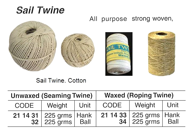 SAIL TWINE COTTON UN-WAXED, 225GRM