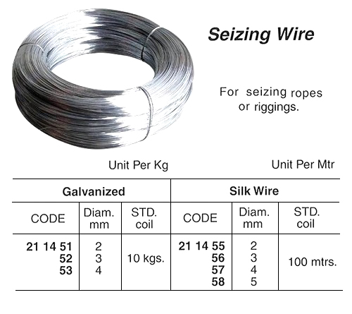 ROPE WIRE SMALL DIAMETER, 7-STRAND FOR SEIZING 2MM DIA