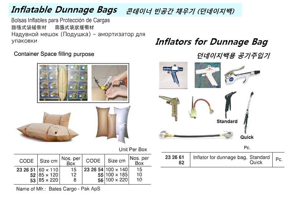 INFLATOR FOR DUNNAGE BAG, QUICK