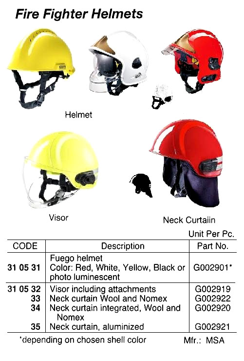 HELMET FIRE FIGHTING F1XF, MSA SIZE M(52-62CM)