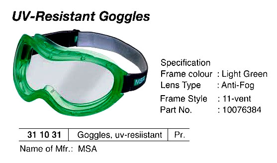 GOGGLE UV-RESISTANT