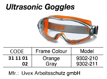 GOGGLE ULTRASONIC UVEX 9302, GRAY FRAME