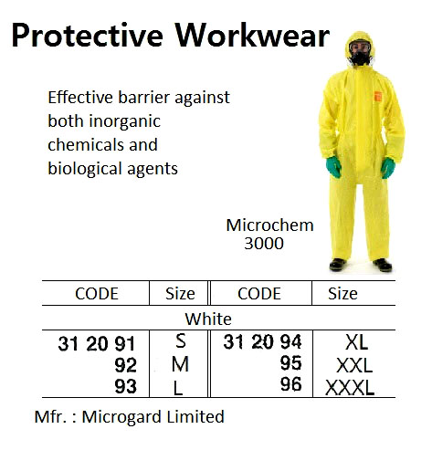 WORKWEAR FLEX. 3 LAYER FABRIC, MICROCHEM 3000 YELLOW L
