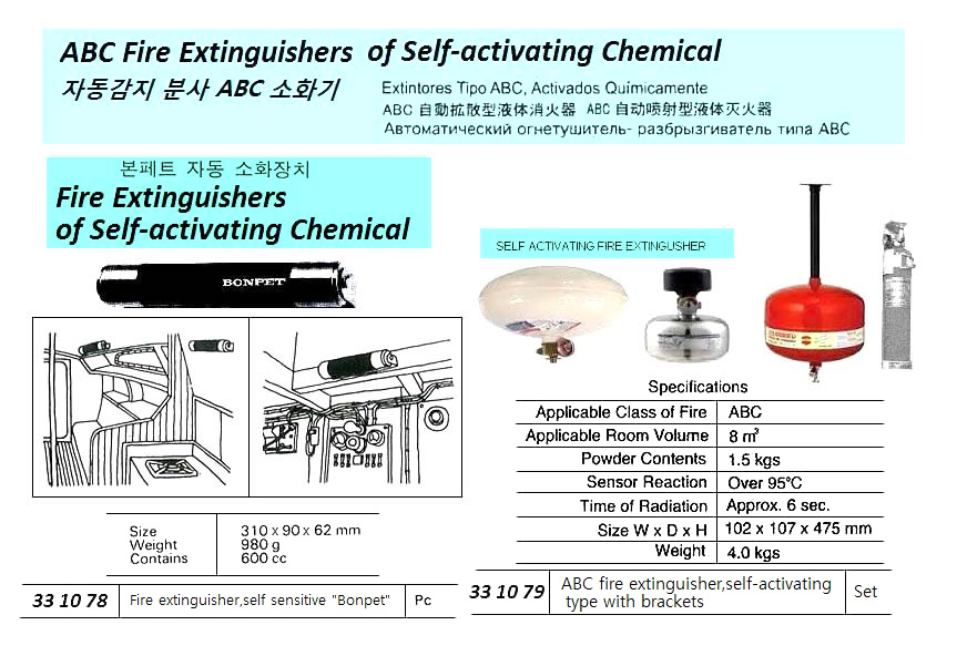 ABC FIRE EXTINGUISHER, SELF-ACTIVATING TYPE W/BRACKET