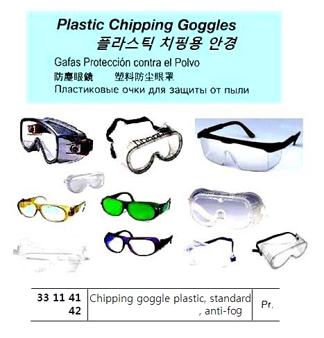GOGGLE CHIPPING PLASTIC SCOPE, ANTI-FOG