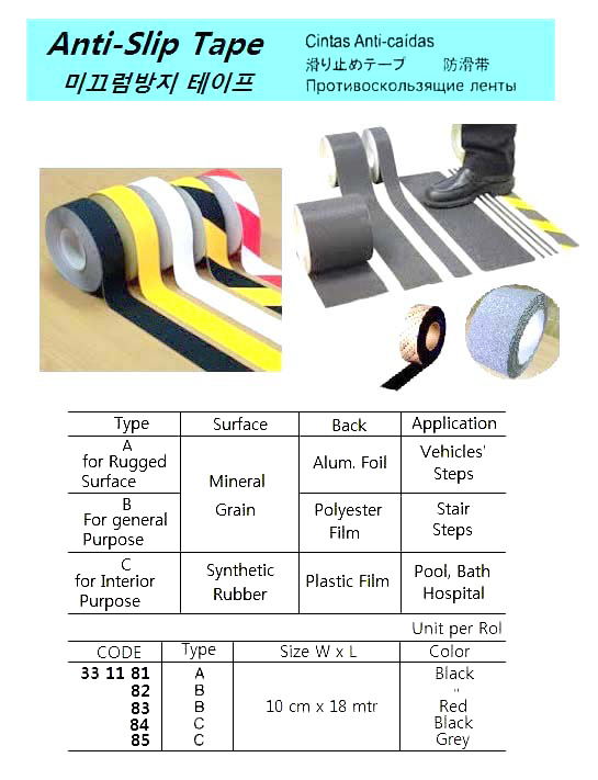 SAFETY WALK 3M TYPE-A BLACK, 10CMX18MTR