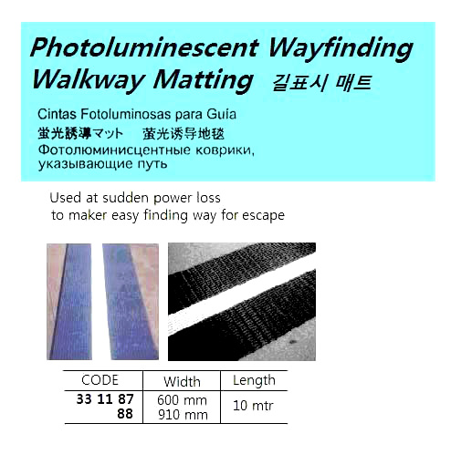 MAT WAYFIND PHOTOLUMINESCENT, W600MMXL10MTR
