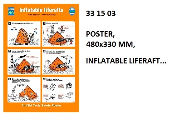 POSTER INFLATABLE LIFERAFTS, #1003W 475X330MM