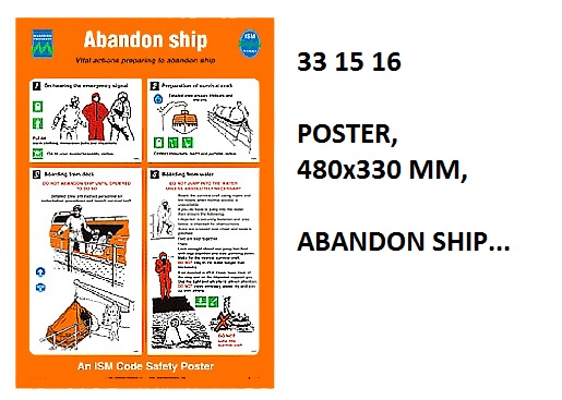 POSTER ABANDON SHIP, #1016W 475X330MM