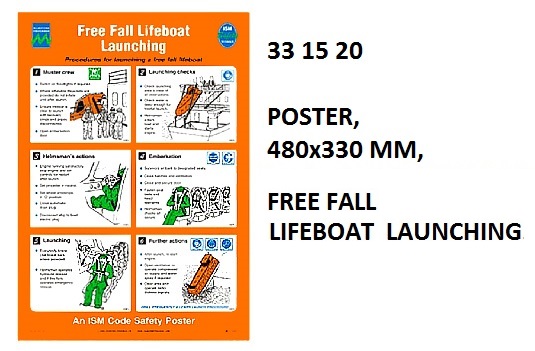POSTER FREE FALL LIFEBOAT, LAUNCHING #1020W 475X330MM