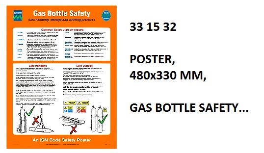 POSTER GAS BOTTLE SAFETY, #1032W 475X330MM