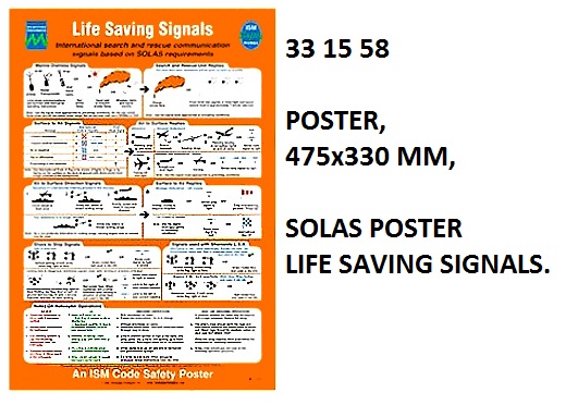 POSTER SOLAS NO.1 LIFE SAVING, SIGNALS #1058W 475X330MM