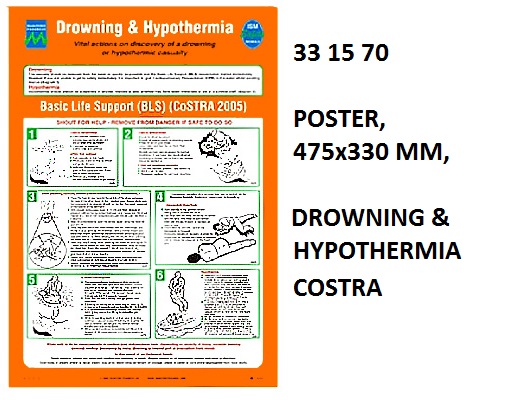 POSTER DROWING HYPOTHERMIA, COSTRA #1070W 475X330MM