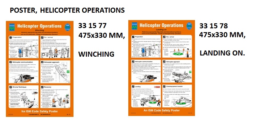 POSTER HELICOPTER OPERATIONS, LANDING ON #1078W 475X330MM