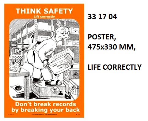 POSTER LIFT CORRECTLY, #1104W 475X330MM