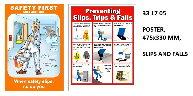POSTER SLIPS AND FALLS, #1105W 475X330MM
