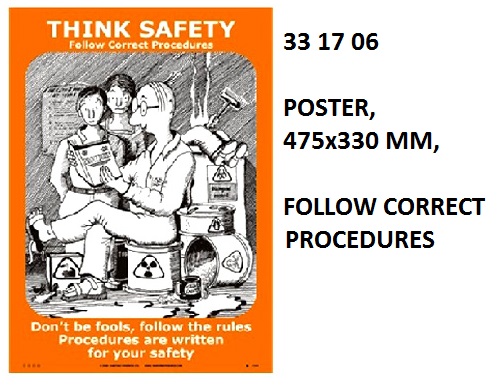 POSTER FOLLOW CORRECT, PROCEDURES #1106W 475X330MM