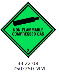 HAZARD WRN DIAMOND 2208LL C2.2, NON-FL`MBLE COMP GAS 250X250MM