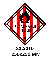 HAZARD WARNING DIAMOND #2210LL, C 4.1 FL`MBLE SOLID 250X250MM