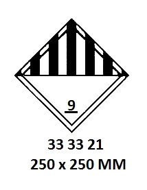 HAZARD WARNING DIAMOND #2221LL, CLASS 9 250X250MM