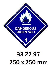 HAZARD WARNING 2297LL CL4, DANGEROUS WHEN WET 250X250MM