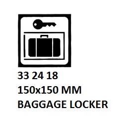 SIGN FOR PASSENGER VSL, BAGGAGE LOCKER 150X150MM