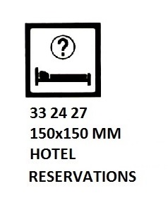 SIGN PASSENGER VSL & TERMINAL, HOTEL RESERVATIONS 150X150MM