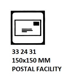 SIGN FOR PASSENGER VSL, POSTAL FACILITY 150X150MM