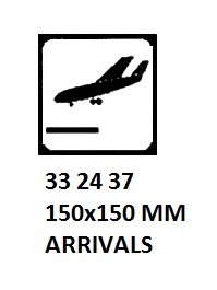 SIGN PASSENGER VSL & TERMINAL, AIR ARRIVALS 150X150MM