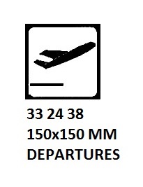 SIGN PASSENGER VSL & TERMINAL, AIR DEPARTURES 150X150MM