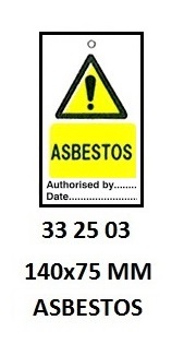 TAG W/TIE TEMPORARY PVC, ASBESTOS #2503
