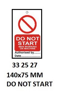 TAG W/TIE TEMPORARY PVC, DO NOT START #2527