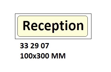 SIGN ISPS CODE RECEPTION, #WV2907GM 100X300MM