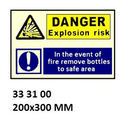 WHITE VINYL SIGN COMBINATION, DANGER #3100 200X300MM