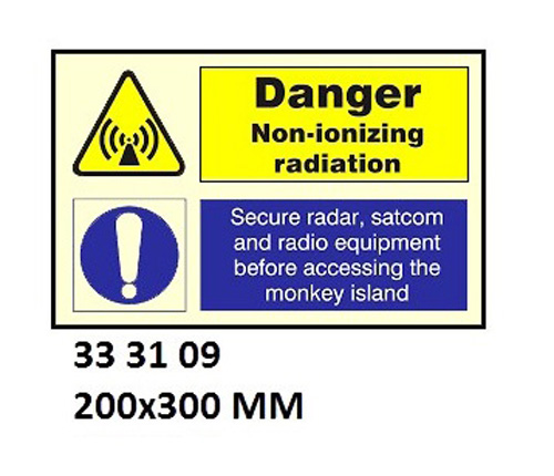 WHITE VINYL SIGN COMBINATION, DANGER #3109 200X300MM